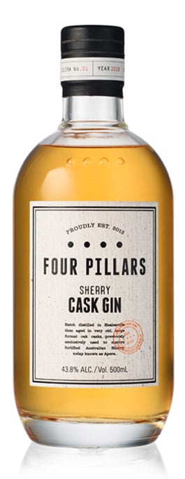 four pillars gin sherry cask bottle shot